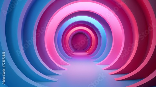 Circle futuristic background  3D render clay style  Abstract geometric shape theme  colorful