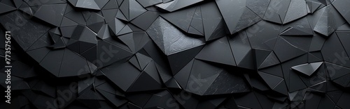 Dark Metallic Triangular Gradient Shapes - Business & Print Design Template with Geometric Flair