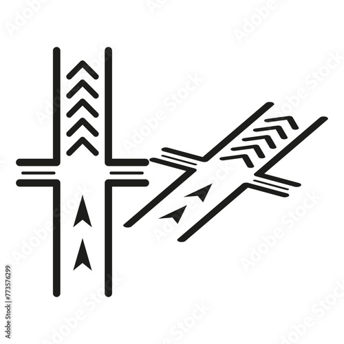 Abstract arrow pattern design. Directional cross arrows illustration. Geometric navigation concept. Artistic direction symbol. Vector illustration. EPS 10.