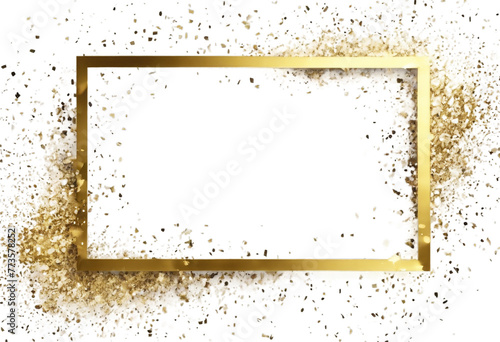 transparent brush frames Foil gold glitter splatter background. Frame banner confetti stroke background metallic luxury glistering border circle decoration design dot dust ele