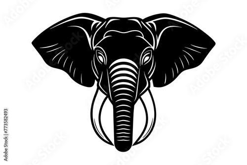 elephant head silhouette vector illustration