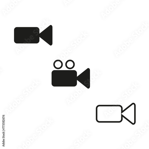 Video Camera Icons. Classic and modern film cameras, multimedia equipment. Vector illustration. EPS 10.