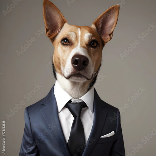 Funny dog portrait in the suit © gmstockstudio