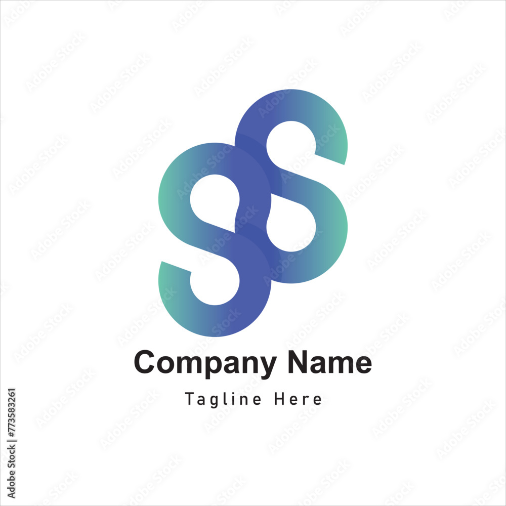 Obraz premium flat gradient s logo design icon