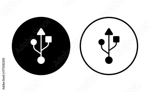 Usb icon set. Flash disk icon vector