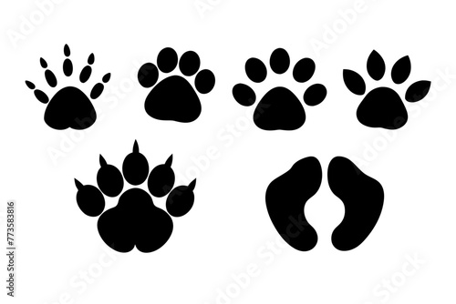 footprints silhouette vector illustration