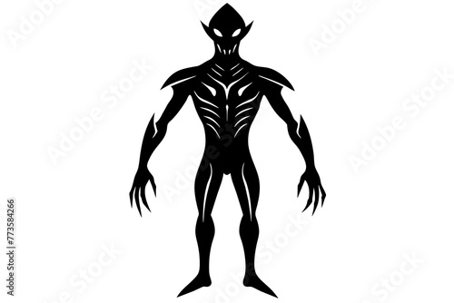 alien silhouette vector illustration