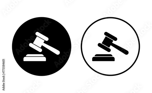 Gavel icon set. judge gavel icon vector. law icon vector. auction hammer