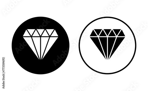 Diamond icon set. diamond gems vector icon.