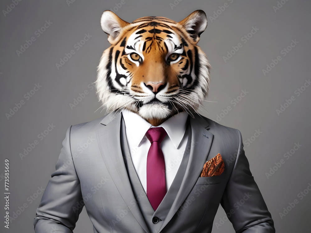 Tiger portrait in the suit