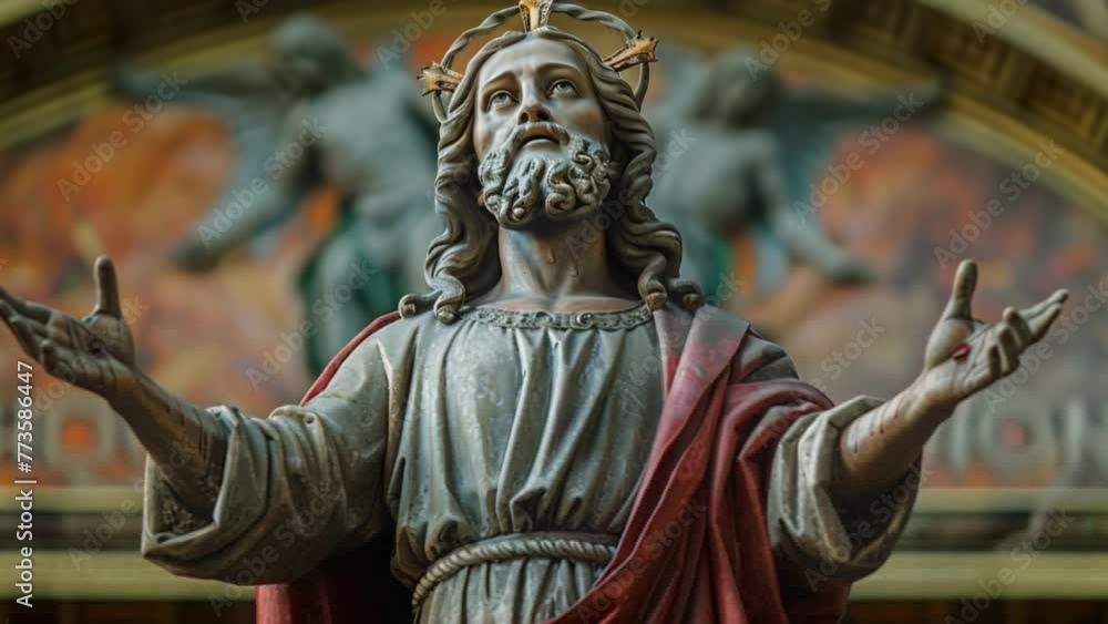 statue jesus christ inside a church Generative AI statue jesus christ inside a church Generative AI