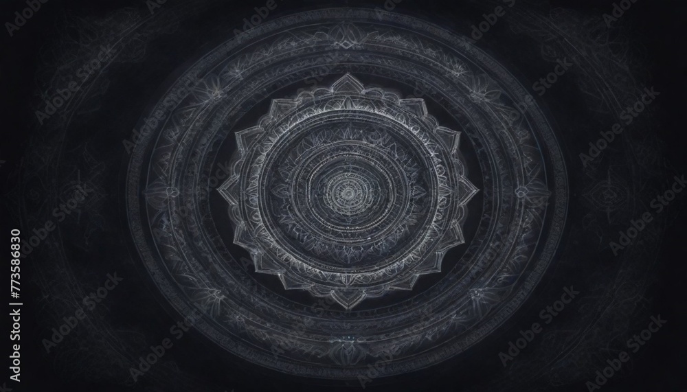 dark and mysterious Intricate abstract mandala wit (13) - obrazy, fototapety, plakaty 