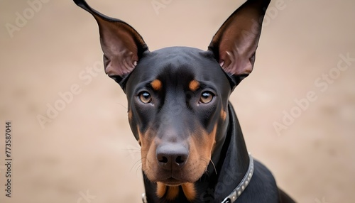 Doberman Pinscher posing confidently with its ears standing erect   (3) photo