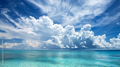 The Bahamas offer a stunning landscape of sea and cloudy sky in Nassau