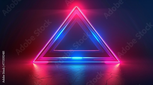 Triangle futuristic background, Abstract geometric shape theme, neon color