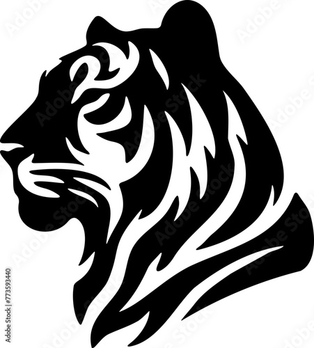 Tête de Tigre, logo flat design 