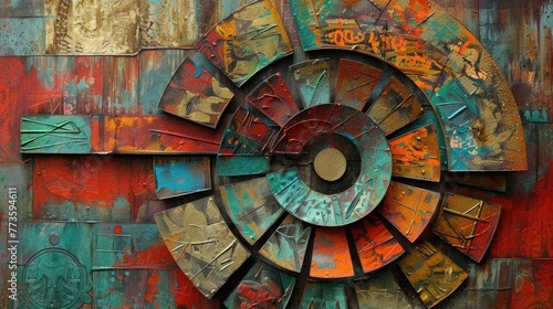 Spinning wheel wall art