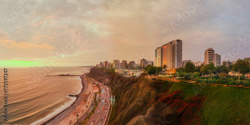larcomar cliff at sunset in lima peru © Miguel