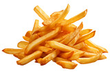 Salty Flying French fries PNG or crispy floating potato fries PNG isolated on a white and transparent background - high calories fast food Banner advertising concept