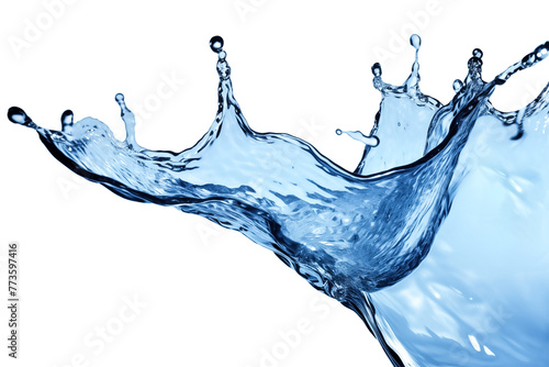 Blue water splash PNG with little water bubbles isolated on a white and transparent background - liquid swirl flowing wave , water drink banner concept