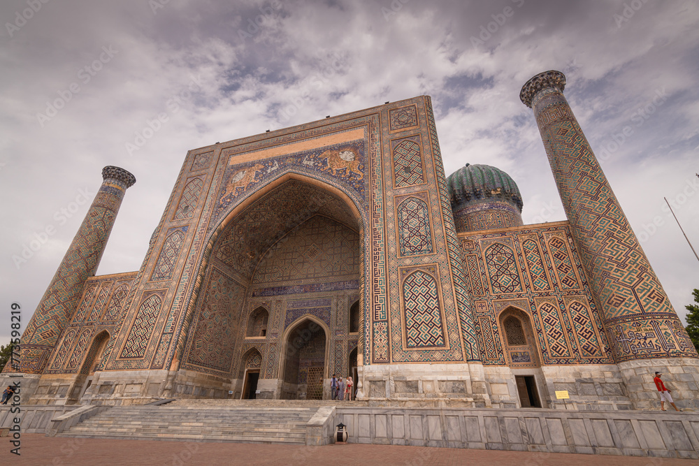 The world-famous islamic architecture of Samarkand on Registan square