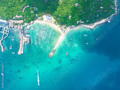 Summer aerial photography of Boundary Island in Wanning, Hainan, China