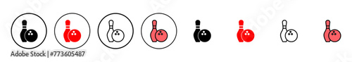 Bowling icon vector illustration. bowling ball and pin sign and symbol. © OLIVEIA
