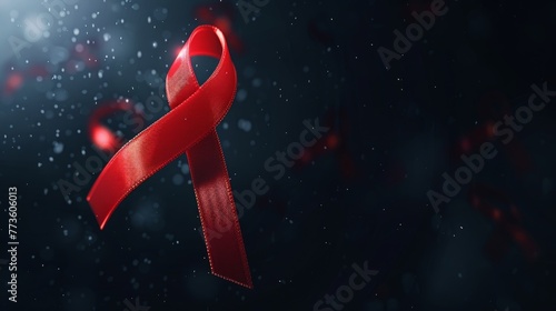 red cross ribbon World Aids Day awareness campaign sign prevention of communicable diseases photo