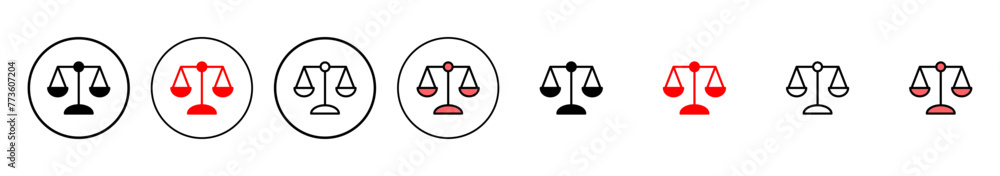 Scales icon vector illustration. Law scale icon. Justice sign and symbol Scales icon vector illustration. Law scale icon. Justice sign and symbol