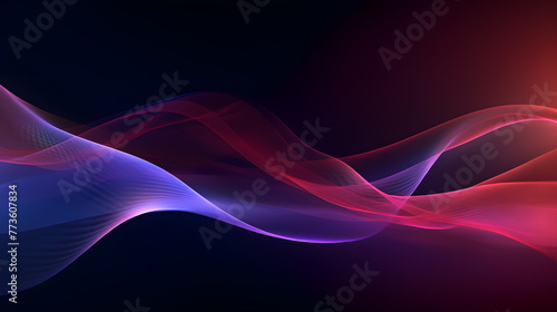 Digital fuchsia glowing curve abstract graphic poster web page PPT background