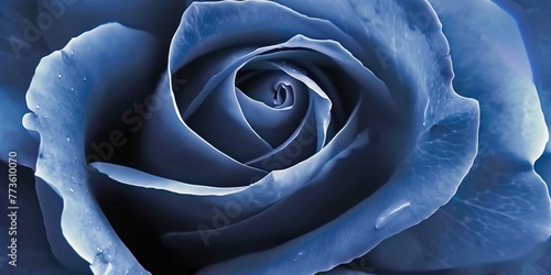 Blue rose close up, retro emotional amplifier gray blue rose flower petals center backgrounds, romance, sorrow, vintage style, blue.