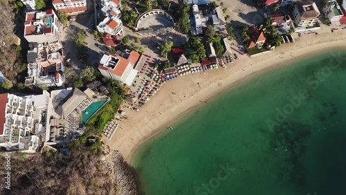 Expansive vista overlooking Santa Cruz Beach in Huatulco, Oaxaca photo