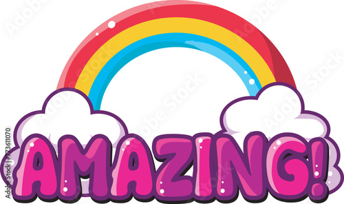 Cute text sticker message illsutration. Colorful positive quotes text. Cute sticker with faces and text.