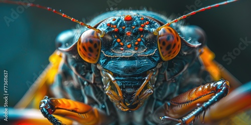 Closeup photo of a cicada's face © Brian