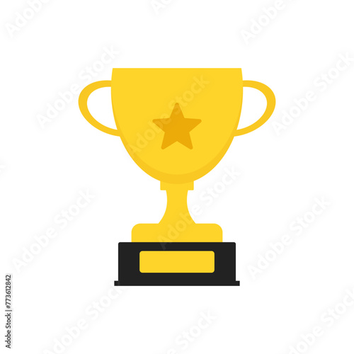 Trophy Flat Illustration Vector , Award , Winner , Prize and Champion Vector