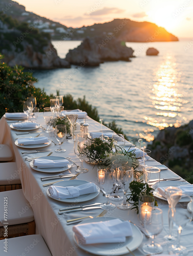 dinner party on the mediterranean  