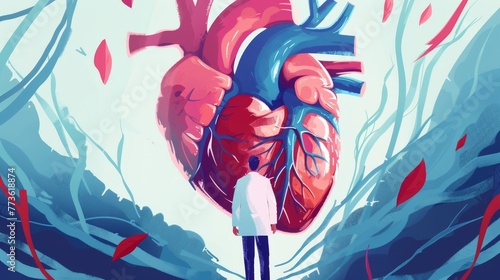 Manage heart disease abstract concept illustration
 photo