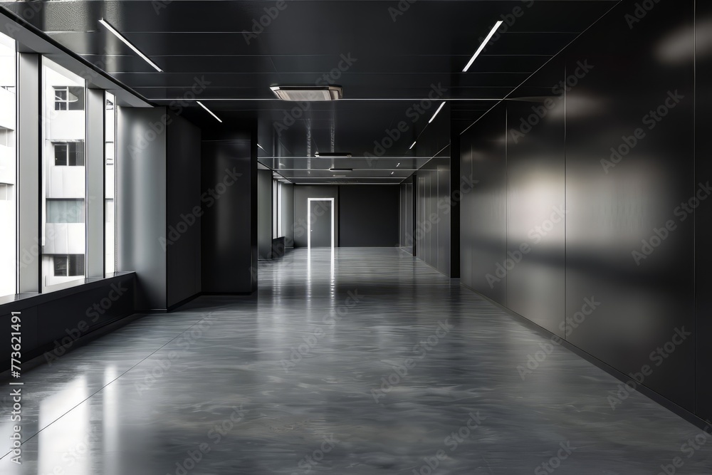 Black Empty Office Interior