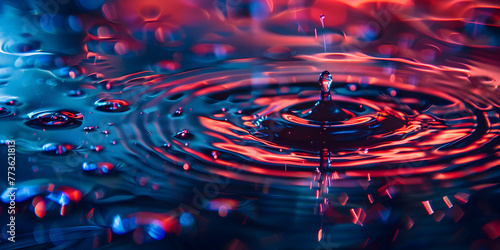 Abstract Colorful Background A Translucent Droplet Plunges Into Red violet Waters Photo .