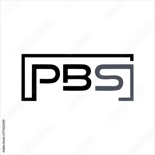 Print PBS letter logo design for your name and product photo