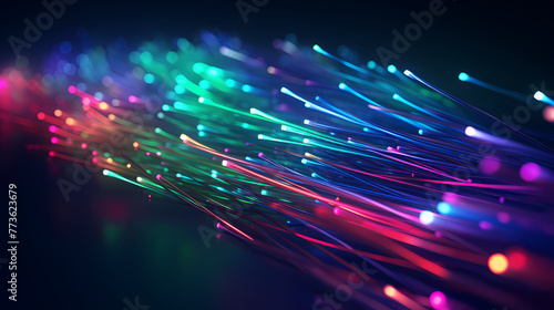 Optical fiber abstract background, material internet technology photo