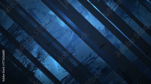 Abstract Blue Diagonal Stripes Background - Artistic background with textured blue diagonal stripes and dark tones.
