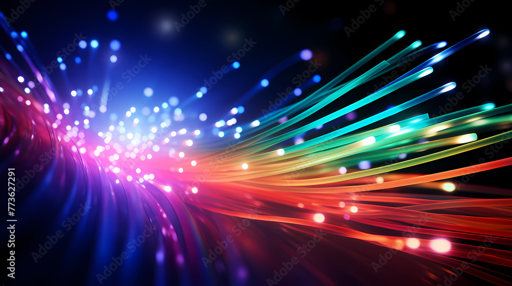 Fototapeta premium Optical fiber abstract background, material internet technology