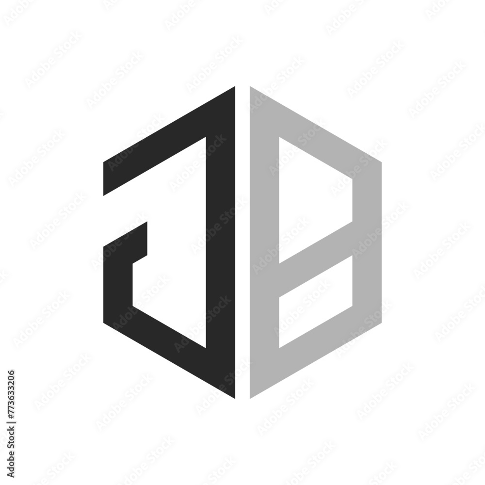 Modern Unique Hexagon Letter JB Logo Design Template. Elegant initial JB Letter Logo Concept Modern Unique Hexagon Letter JB Logo Design Template. Elegant initial JB Letter Logo Concept