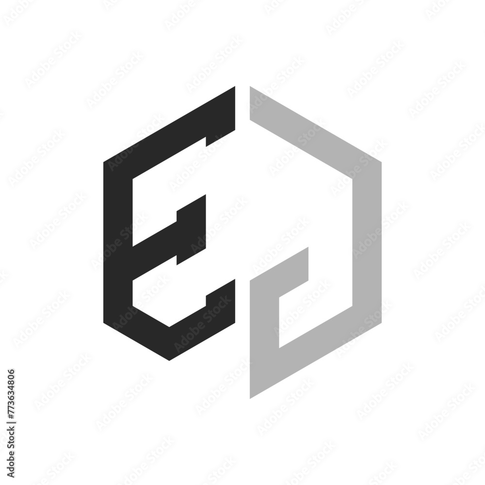 Modern Unique Hexagon Letter EJ Logo Design Template. Elegant initial EJ Letter Logo Concept Modern Unique Hexagon Letter EJ Logo Design Template. Elegant initial EJ Letter Logo Concept