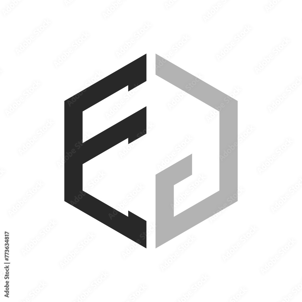 Modern Unique Hexagon Letter EJ Logo Design Template. Elegant initial EJ Letter Logo Concept Modern Unique Hexagon Letter EJ Logo Design Template. Elegant initial EJ Letter Logo Concept