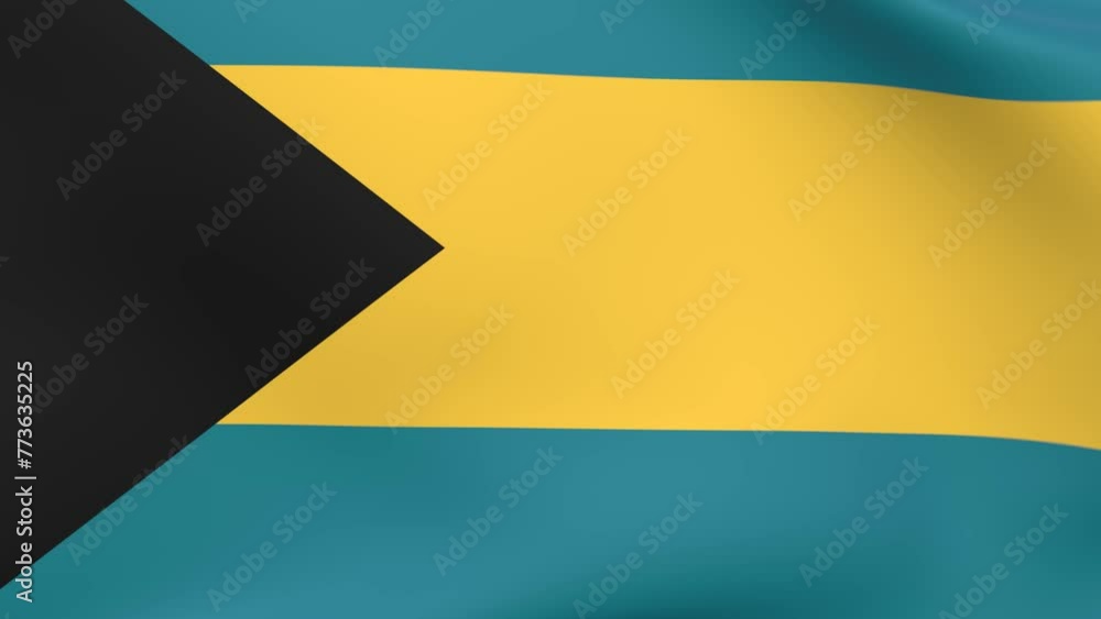 Waving flag of Bahamas Animation 3D render Method Waving flag of Bahamas Animation 3D render Method