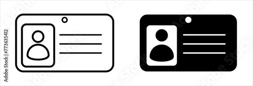 ID personal card pass badge. Identification icon. Vector illustration isolated on background.