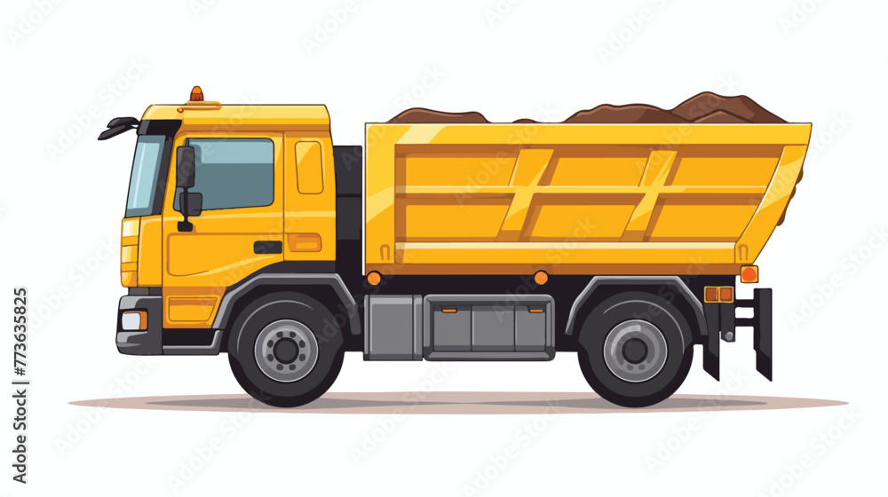 Cargo truck icon flat cartoon vactor illustration i