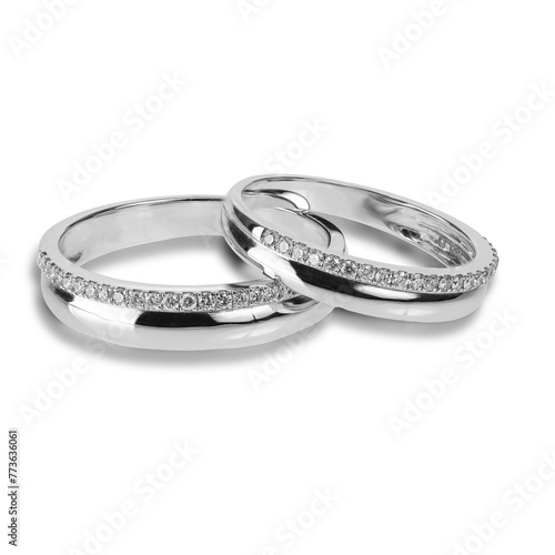 wedding rings isolated on white background, transparent png graphic, vector image illustration